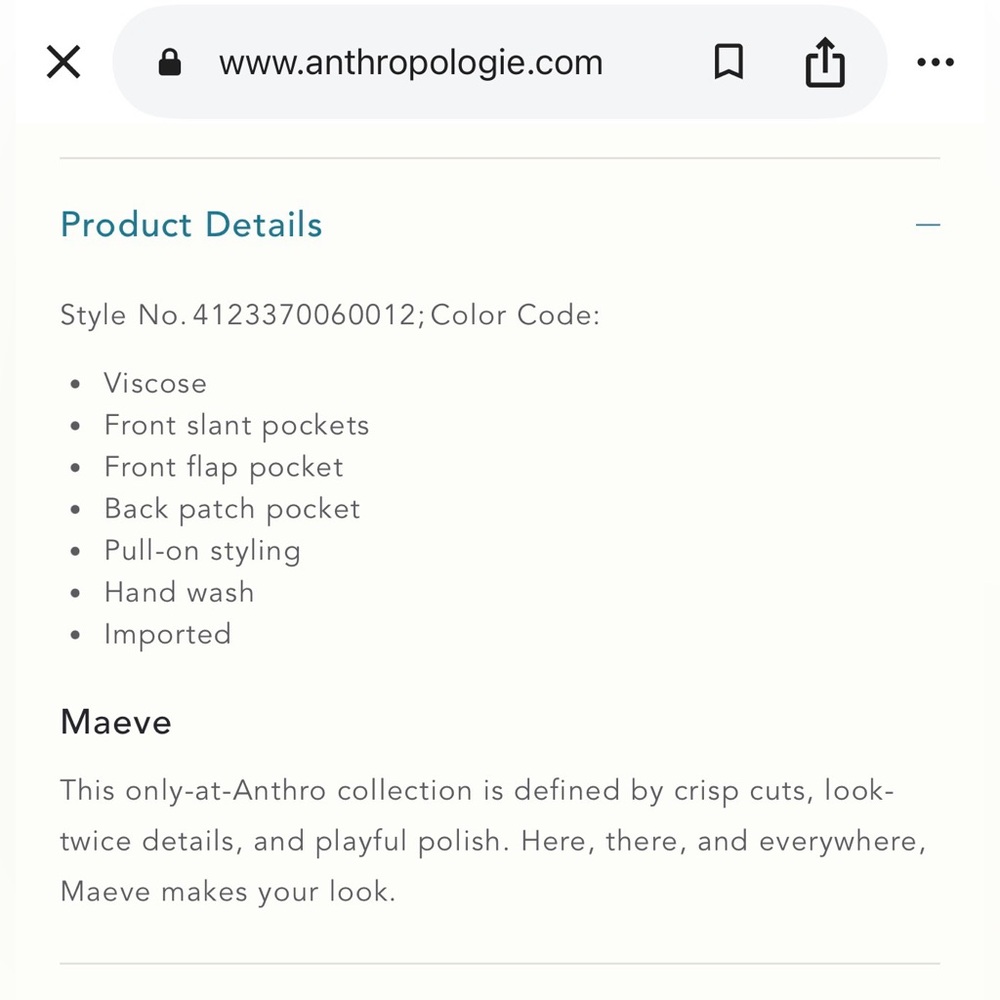 MAEVE by ANTHROPOLOGIE NWOT Straight Leg Pull On Silk Pants in Bronze - Picture 10 of 10